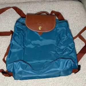 Longchamp Teal Nylon Backpack